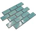 Produktbild: Mosaik grün Mauerverbandoptik Keramik glänzend Rechteck Wand Boden Küche Bad Dusche