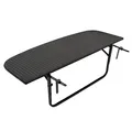 Produktbild: DEGAMO Balkonhängetisch Hängetisch 120x40cm, Gestell Metall, Tischplatte Polyrattan schwarz, klappbar