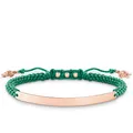 Produktbild: Thomas Sabo Damen-Armband Love Bridge 925 Sterling Silber 750 rosegold vergoldet Nylon grün Länge von 12 bis 19 cm Brücke 5 cm LBA0057-597-6-L19v