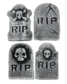 Produktbild: Horror-Shop Dekoobjekt 4er Pack Mini Grabsteine aus Styropor als Hallowee