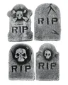 Produktbild: 4er Pack Mini Grabsteine aus Styropor als Halloween Deko