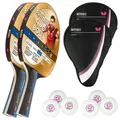 Produktbild: Butterfly Tischtennisschläger 2x Timo Boll Gold 85021 + Drive Case 1 + Bälle, Tischtennis Schläger Set Tischtennisset Table Tennis Bat Racket