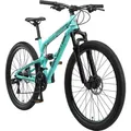 Produktbild: BIKESTAR Vollgefedert Aluminium Mountainbike 27.5 Zoll, 21 Gang Shimano Schaltung mit Scheibenbremse | 16,5 Zoll Rahmen Fully MTB Erwachsenen- und ... - Türkis