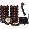 Produktbild: VEVOR Restaurant-Pager-System, Kabelloses Warteschlangensignal mit 500 m Reichweite, Piepser zur Rufannahme von Gästen mit Vibration und Blinken, ... - Schwarz