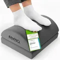 Produktbild: feela.® Fußstütze Schreibtisch [VERGLEICHSSIEGER] – Ergonomische Fußhocker mit Premium-Schaumkern - Rutschfester, Höhenverstellbares, Schreibtisch Zubehör fürs Home office und Gaming (Dunkelgrau)