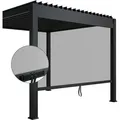 Produktbild: Juskys Seitenwand Für Lamellendach Tahiti - Rollo Aus Aluminium & Stoff - Zubehör Für Pergola - Sonnenschutz Garten & Terrasse - Anthrazit, 3 M