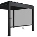 Produktbild: Juskys Seitenwand für Lamellendach Tahiti - Rollo 3 m - Aluminium & Stoff - Zubehör für Pergola - Sonnenschutz für Garten & Terrasse - Anthrazit