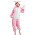 Produktbild: Corimori Jumpsuit Kinder Kostüm Jumpsuit Onesie verschiedene Designs (1-tlg) Fasching, Karneval, Tierkostüme Hase rosa weiß 128-134 Hase Häschen rosa Körpergröße 140cm (128-134)