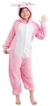Produktbild: corimori Hasen-Kostüm Kinder Tierkostüme Onesie Karneval Fasching Jungen Mädchen 17 Hase Rosa Weiß,128-134 Ostern Osterhase Ohren