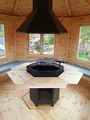 Produktbild: Grill Hütten Indoor Grill Bausatz Schornstein BBQ Holz Kota Tisch Grillkota