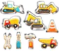 Produktbild: UKoosien Keksausstecher-Set, 9-teilig, Bagger, Bulldozer, Kipplaster, Hammerschlüssel, Bauwerkzeuge, Ausstechformen für Kinder, Baubagger, Motto-Party