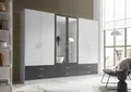 Produktbild: Kleiderschrank 6-trg. mit Spiegel ca. 272 x 211 x 55 cm JANNE Weiß/Graphit