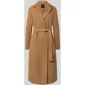 Produktbild: Zero Mantel mit Reverskragen und Bindegürtel in Hellbraun, Größe 40