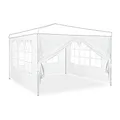Produktbild: Relaxdays Seitenwand für Pavillon 4er Set, 2x3 m, Seitenteile mit Fenster & Reißverschluss, wasserdicht, PVC & PE, weiß