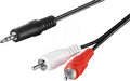 Produktbild: GOOBAY 51651 - Audio Kabel, 3,5 mm Klinkenstecker zu 2x Cinch Stecker, 5 m