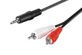 Produktbild: Goobay 51651 Audio Adapterkabel AUX, 3,5 mm Klinke zu stereo Cinch-Stecker, CU,