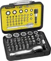 Produktbild: Stanley 1/4 Bit-Satz 25mm mit Mini-Umschaltknarre und Steckschlüsseln 39-teilig (1-13-906)