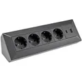 Produktbild: CHILITEC Steckdosenblock 23790, 4-fach, USB-A+C, 250V/16A, schwarz