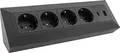 Produktbild: CHILITEC Steckdosenblock 23790, 4-fach, USB-A+C, 250V/16A, schwarz