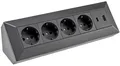 Produktbild: CHILITEC Steckdosenblock 23790, 4-fach, USB-A+C, 250V/16A, schwarz