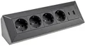 Produktbild: CHILITEC Steckdosenblock 23790, 4-fach, USB-A+C, 250V/16A, schwarz