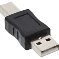 Produktbild: 1 x InLine USB 2.0 Adapter Stecker A auf Stecker B Verbinden Konvertieren