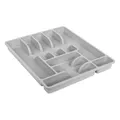 Produktbild: Engelland 1 x Besteckkasten Besteckkorb mit 9 Fächern, Besteckeinsatz aus Kunststoff, BPA-frei, Farbe: Hellgrau, Maße: 45 x 39 x 5 cm