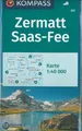 Produktbild: KOMPASS Wanderkarte Zermatt, Saas-Fee: Wanderkarte GPS-genau. 1:40000 (KOMPASS-Wanderkarten, Band 117)