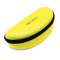 Produktbild: Hi-SHOCK Brillenetui Hi-Case | Stoßabsorbierendes Hartschalen-Case mit Schlaufe & Reißverschluss | Mit Mikrofasertuch [robust | wasserabweisend | gelb | 17,5cm x 7,5cm x 5,5cm]