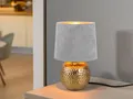 Produktbild: Reality Sophia Tischleuchte E14  16cm Goldfarbig Samtschirm Grau