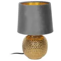 Produktbild: Tischleuchte Tischlampe SOPHIA Keramikfuss Stoffschirm grau max. 40W REALITY