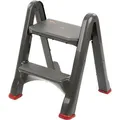 Produktbild: Curver Klapptritt 08605-155-00, aus Kunststoff, 2 Stufen, anthrazit / rot, Standhöhe 46cm