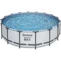 Produktbild: Bestway Stahlrahmen-Pool Set Steel Pro Max Frame Ø 488 x 122 cm Rund Lichtgrau