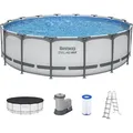 Produktbild: Steel Pro MAXTM Frame Pool Komplett Set mit Filterpumpe Ø 488 x 122 cm , lichtgra...