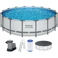Produktbild: Bestway Steel Pro MAX Frame Pool Komplett-Set 488 x 122 cm lichtgrau