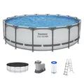 Produktbild: Bestway Framepool Bestway Steel Pro MAX Frame Pool Komplett-Set mit Filterpumpe Durchmes