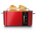 Produktbild: Arendo 4-Scheiben-Langschlitz-Toaster, 1500W, Display, rot