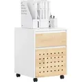 Produktbild: SoBuy Aktenschrank mit 2 Schubladen Druckertisch Rollcontainer für Büro Weißnatur ASK06-WN