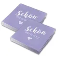 Produktbild: ITENGA 40x Servietten Schön dass du da bist LILA FLIEDER Hochzeit Geburtstag neu
