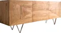 Produktbild: Kommode Wyatt Akazie Natur 175 cm 3D Optik mittig Edelstahl Design