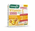 Produktbild: taxofit Vitamin C 1000 mg + Vitamin D3 20 μg + Zink 10 mg Direkt | 20 Portionen Granulat mit Orangengeschmack | Vitamin C hochdosiert | Einnahme ohne Flüssigkeit | 1 Portion deckt den Tagesbedarf