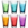 Produktbild: Leonardo Gläserset Vario, Blau, Grün, Orange, Rot, Türkis, Violett, Glas, 6-teilig, 280 ml, Essen & Trinken, Gläser, Gläser-Sets