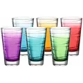 Produktbild: Leonardo VARIO Struttura Trinkglas groß 280 ml bunt gemischtes 6er Set