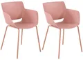 Produktbild: CLP 2er Set Gartenstuhl Alpena I wetterfest und UV-beständig I Metallgestell I Sessel für draußen I Esszimmerstuhl, Farbe:pink