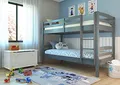 Produktbild: Inter Link – Etagenbett – Hochbett – Jugendbett - Rausfallschutz – Stockbett – Kinderbett – Mit 2 Lattenroste – Kiefer massivholz – Lavus - Grau lackiert – 90x200 cm