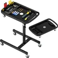 Produktbild: COSTWAY 2-in-1 Werkzeugtisch rollbar, Arbeitstisch höhenverstellbar mit abnehmbarem Fach, Mechaniker-Werkzeugwagen bis 60kg Belastung