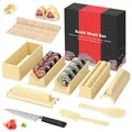 Produktbild: SKYSER Sushi Maker set, 12 Artikel Sushi Maker Kit für Anfänger zum selber machen, Kann als Sushiteller verwendet werden mit Reis Roll Formen, Messer, sushi-rolling Matte（Weiß）