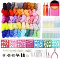 Produktbild: Nadelfilz Set für Anfänger, 50 Farben Trockenfilzen Wolle Märchenwolle mit 3 Grö