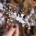Produktbild: Edary Braut Hochzeit Haarkämme Kristall Blume Braut Kopfschmuck Perlen