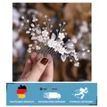 Produktbild: Hochwertiger Haarkamm für Bräute mit Strass und Perlen – Langanhaltend Glamour